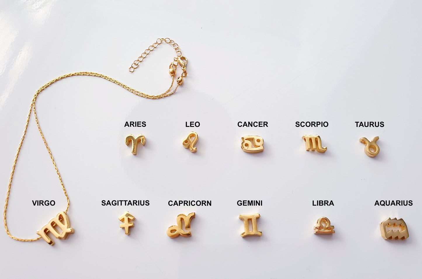 Mini Gold Charm Zodiac Necklace