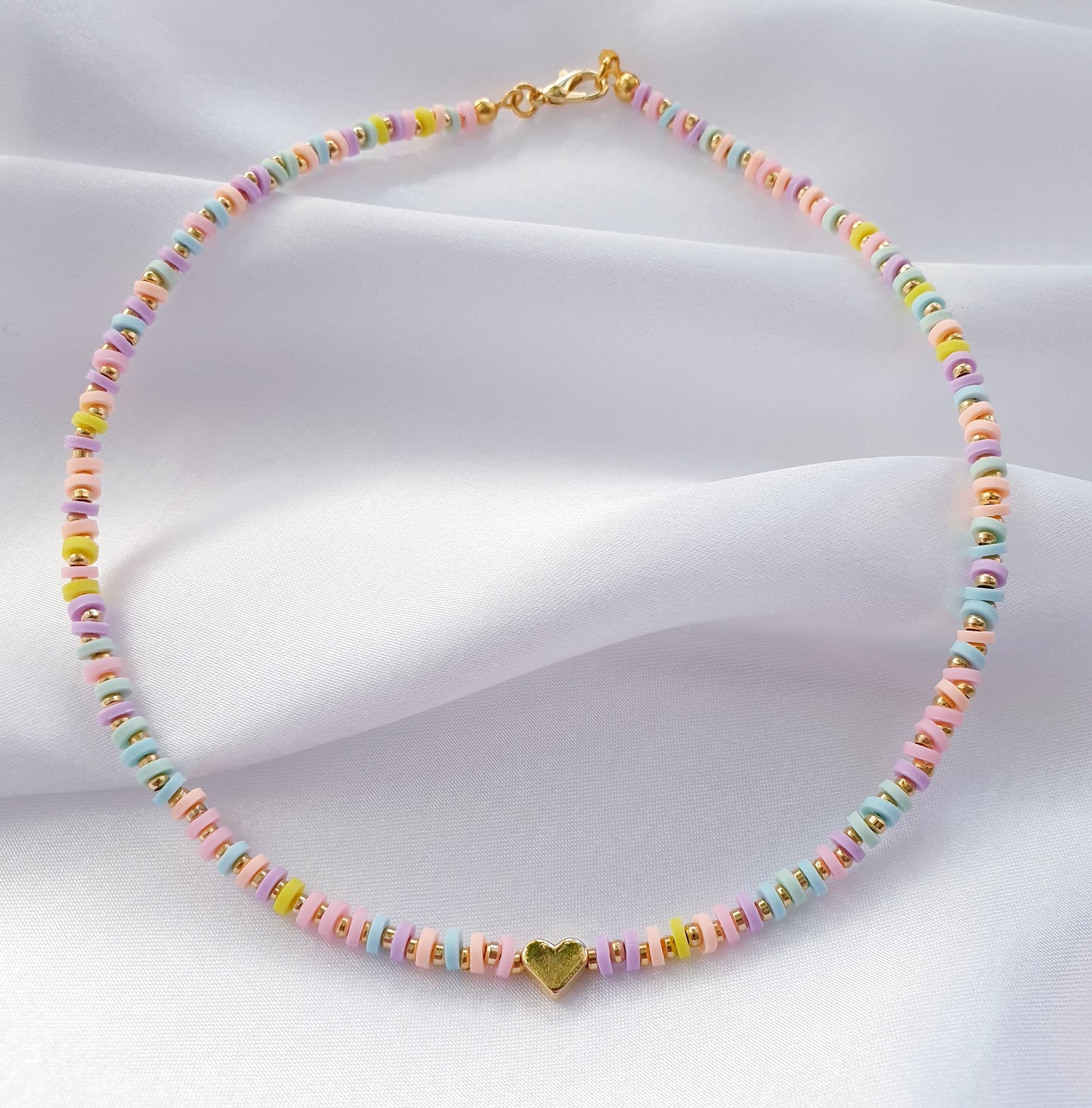 Beaded Necklace - Lilac, Blue, Pink, White, Multi Rainbow