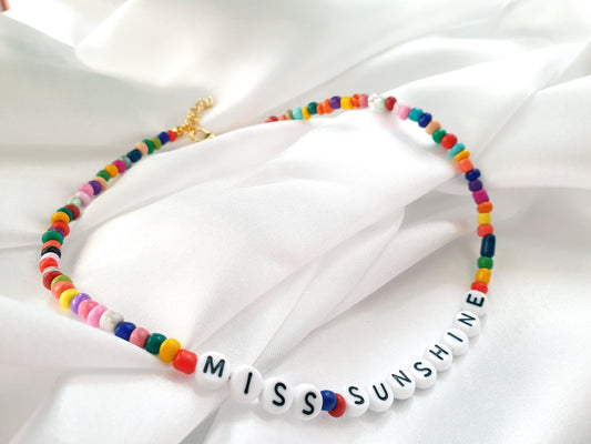 Personalised Seed Bead Multi Name Necklace