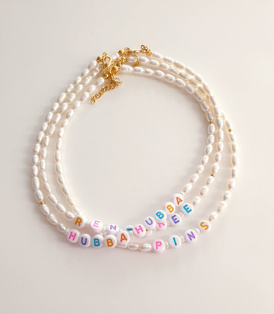 Personalised Freshwater Pearl Beaded Necklace - Multi