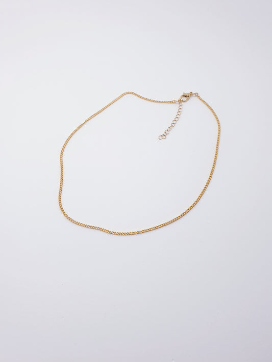 Skinny Gold Curb Chain Adjustable