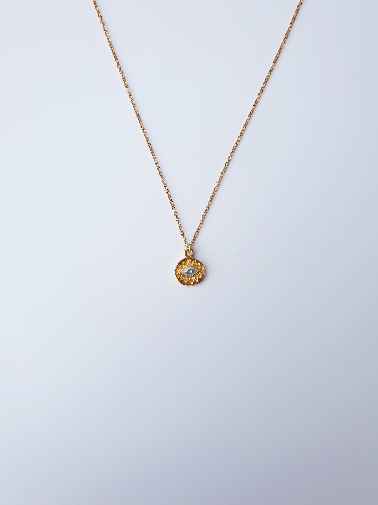 Evil Eye Pendant Gold Chain Necklace