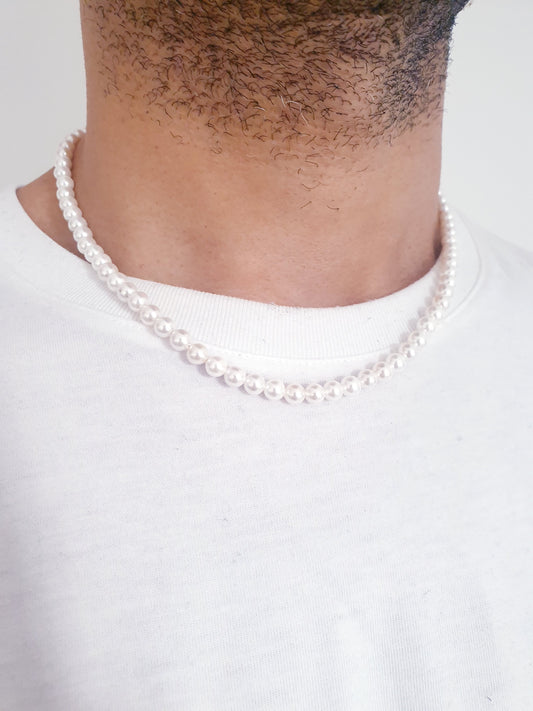 Mens 6mm Pearl Necklace