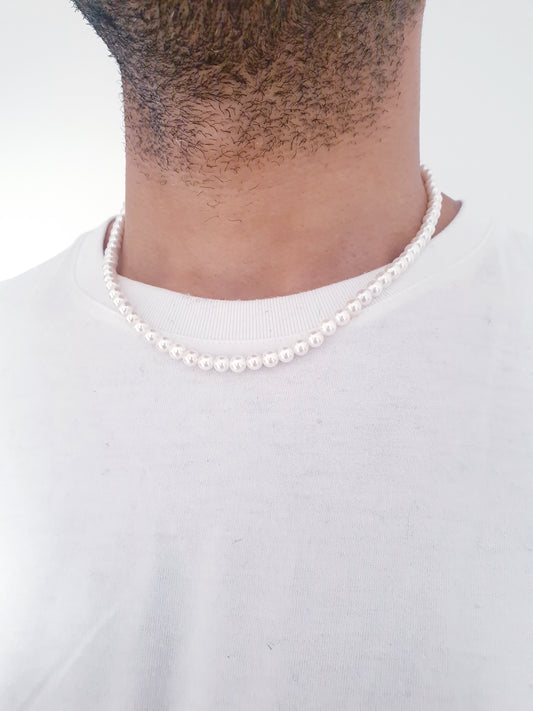 Mens 6mm Pearl Necklace