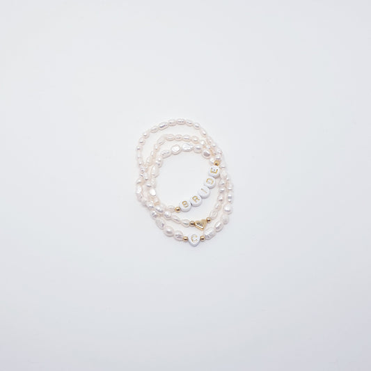 Personalised Pearl Beaded Bracelet